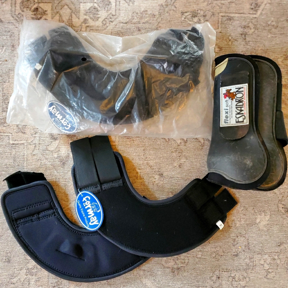 Eskadron open front boots and 2 pairs of bell boot